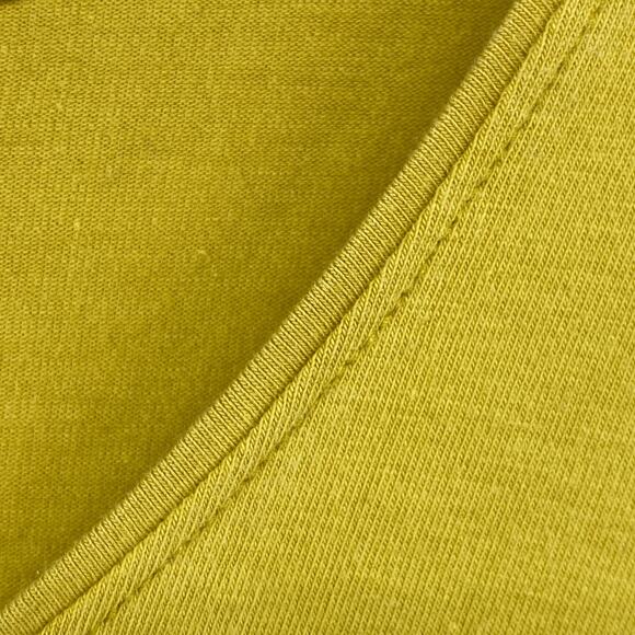 EILEEN FISHER Top L Cotton Interlock Jersey Scoop Neck 3/4 Sleeve Yellow USA - Picture 6 of 10
